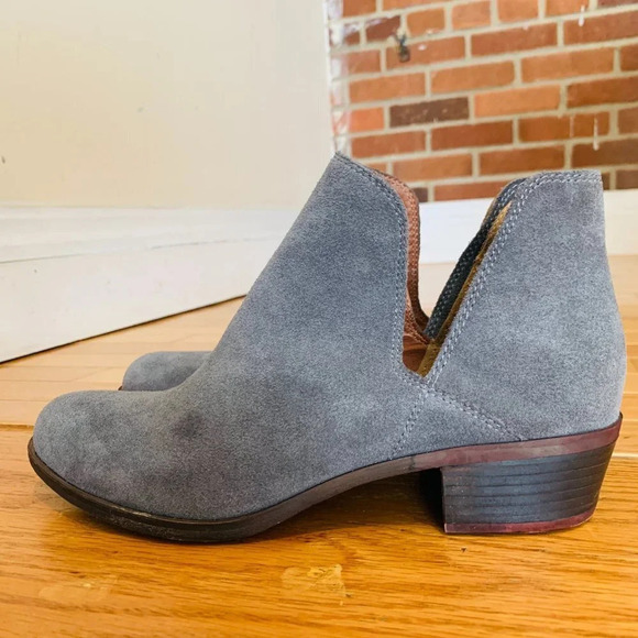 LUCKY BRAND SUEDE SHOES BOOTIES HEEL Size 7.5 37.5 M EXCELLENT - Picture 8 of 14